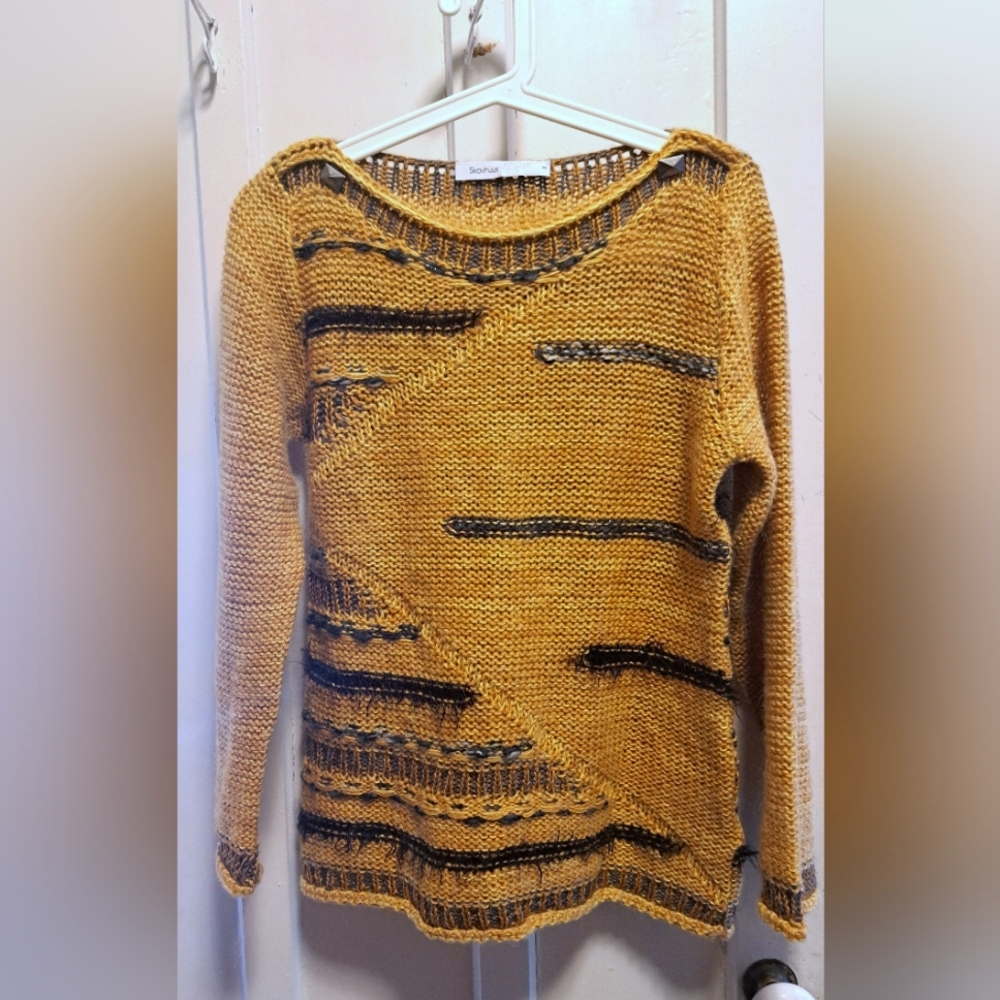 Skovhuus sweater mustard yellow (S) Made in Italy